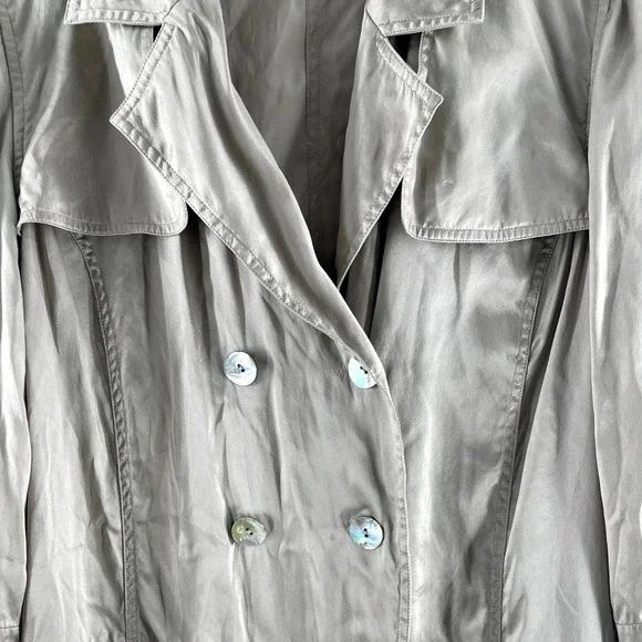 Chico’s Beige Silk Double Breasted Jacket Chico's Size 2 US Size Large EUC - Picture 4 of 5